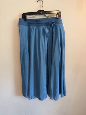 New Halara high waisted drawstring contrast mesh flowy midi skirt